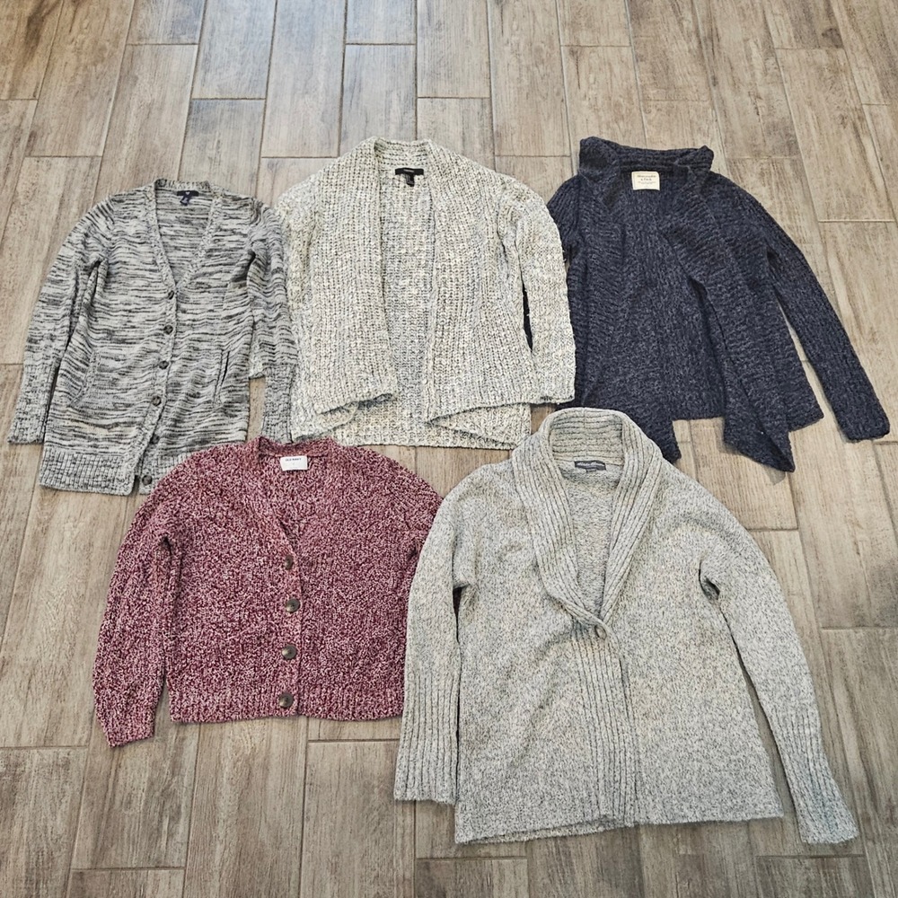 Abercrombie Gap Old Navy Eddie Bauer Cardigan Sweater Lot of 5 Size S Cabin Cozy